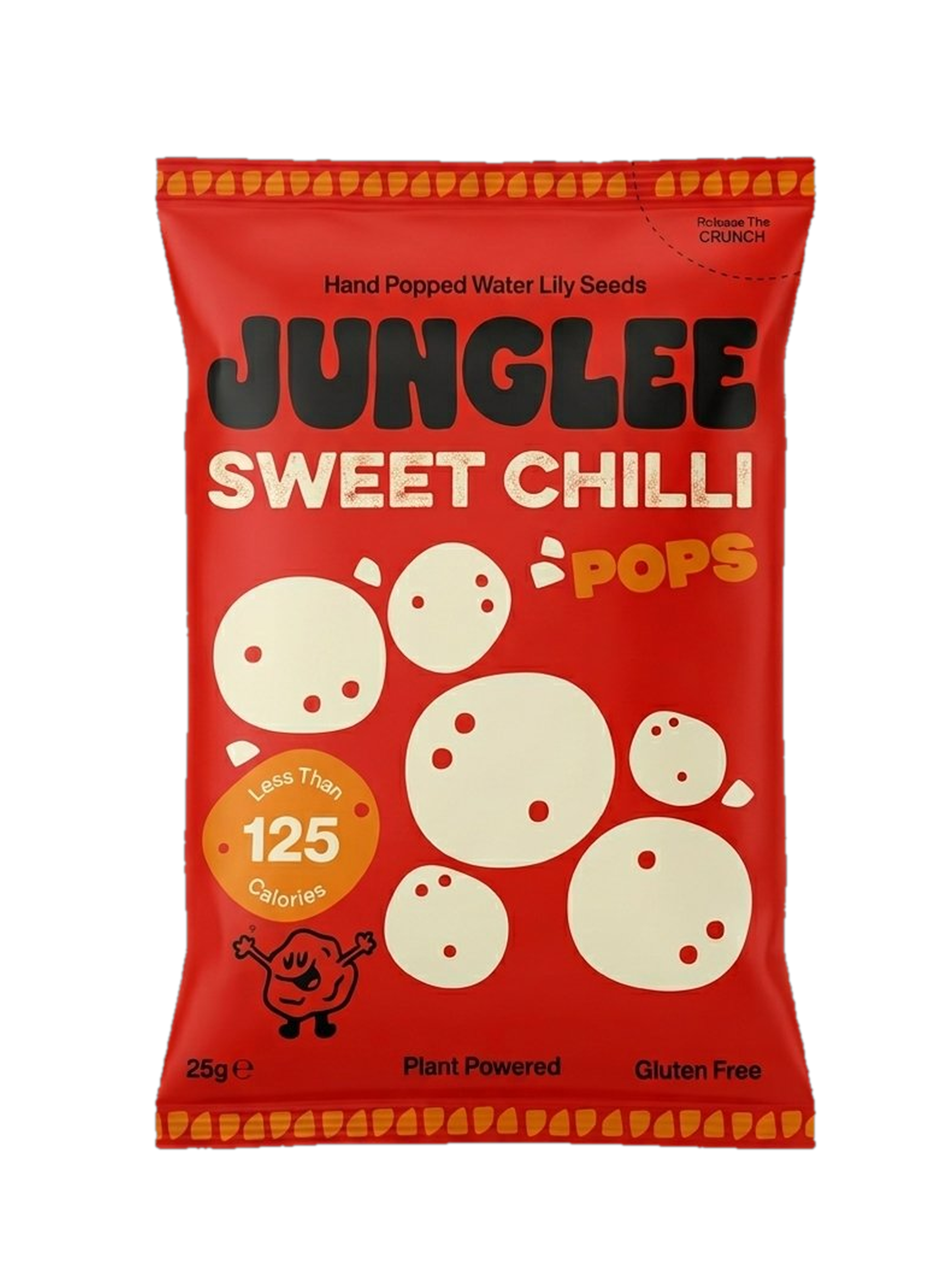 Junglee Sweet Chilli Pops 25g packet — bold red bag with bubbly black JUNGLEE logo and white SWEET CHILLI text